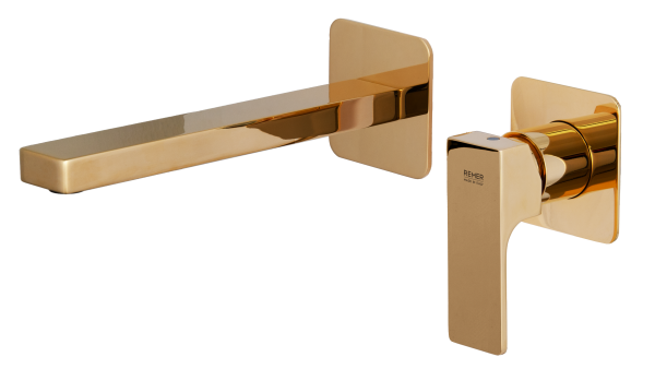 Смеситель для раковины Remer Absolute AU15PLDO, золото глянцевое