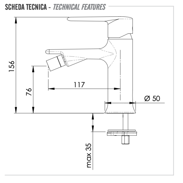 Смеситель для биде Remer Vanity V22