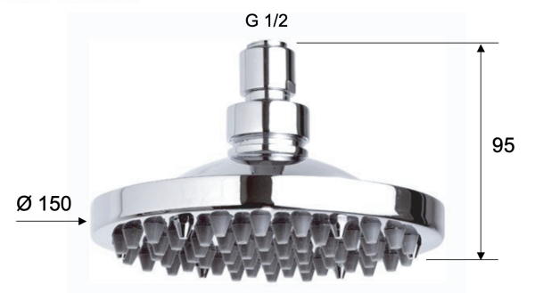 Верхний душ с шарнирным соединением 15 см Remer 359R15X