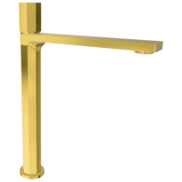 Смеситель для раковины Remer Ottagono ON11LXLDO, золото глянцевое