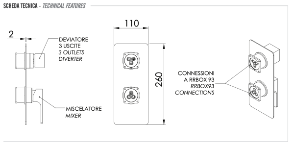 Смеситель для душа Remer Absolute AU93KBXV, сталь