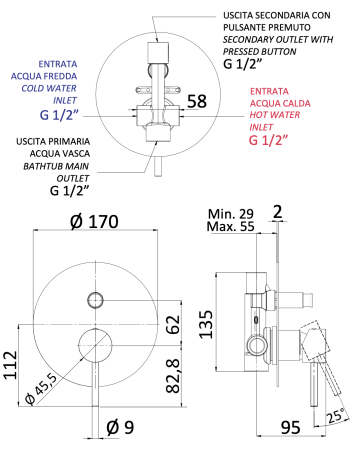 Смеситель для душа Mariani Next B00173NS