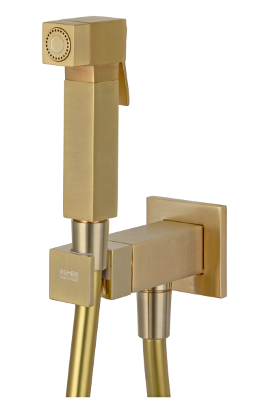 Гигиенический душ со смесителем Remer Absolute Q64BG, золото брашированное