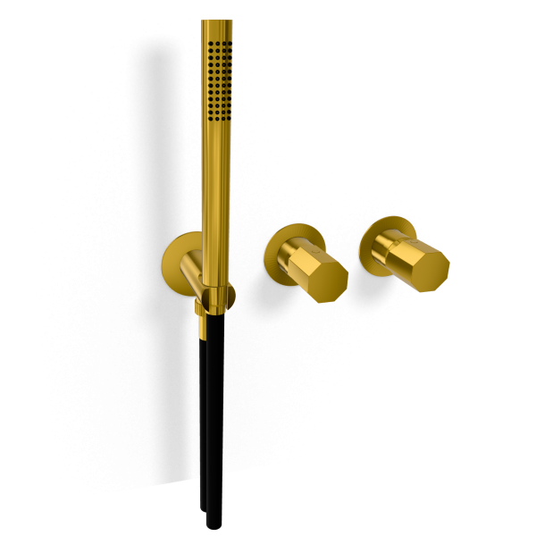 Смеситель для душа Remer Ottagono ON97D2PWBGP, золото глянцевое PVD