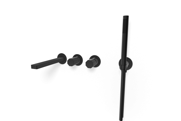 Смеситель для ванны Remer Ottagono ON53D2PWBCFP, черный брашированный хром