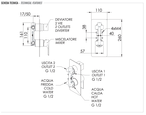 Смеситель для душа Remer Energy EY92