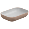 Раковина накладная биколор 60x42 см GSG Ceramic Design Easy EALAVRE60BI000/032, White/Cipria Matt