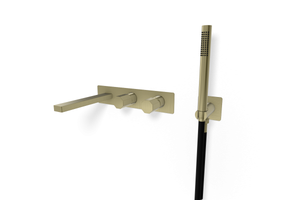 Смеситель для ванны Remer Ottagono ON53D2WBCH, шампань брашированная PVD