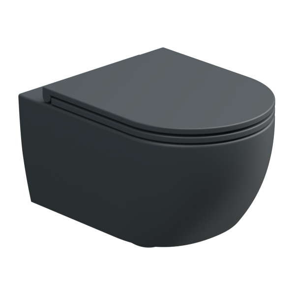 Чаша подвесного унитаза биколор со смывом Eco Clean (торнадо) и креплением GSG Ceramic Design Like RULKWCSOECBI000/028FI, White/Ebano Matt