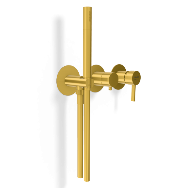 Смеситель для душа Remer Metrica MC97D2PBG, золото брашированное