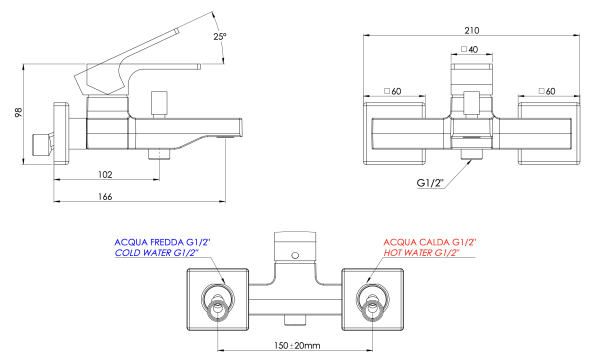 Смеситель для ванны Mariani Rebel B37212RE, белый матовый