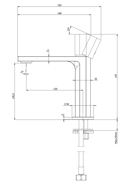 Смеситель для раковины Remer Ottagono ON12CFP, черный брашированный хром
