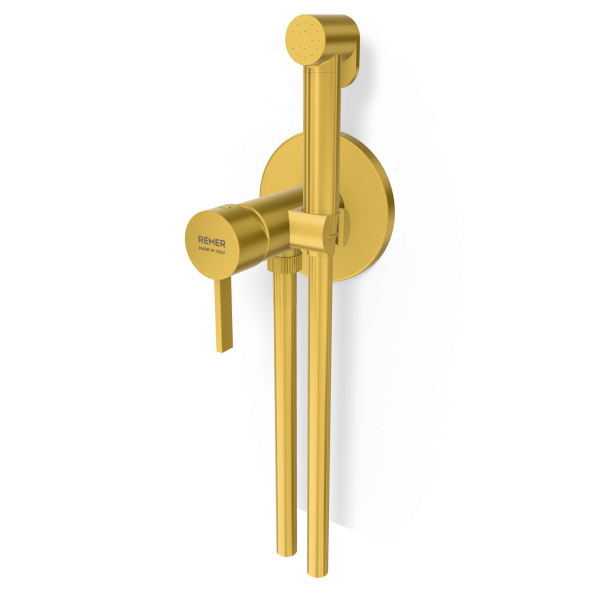 Гигиенический душ со смесителем Remer Metrica MC65WBG, золото брашированное
