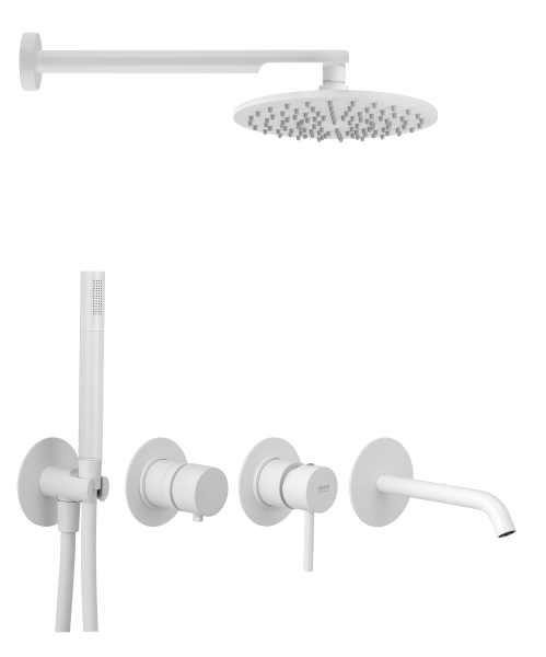Душевая система Remer X Style X96D3SETBO, белый матовый