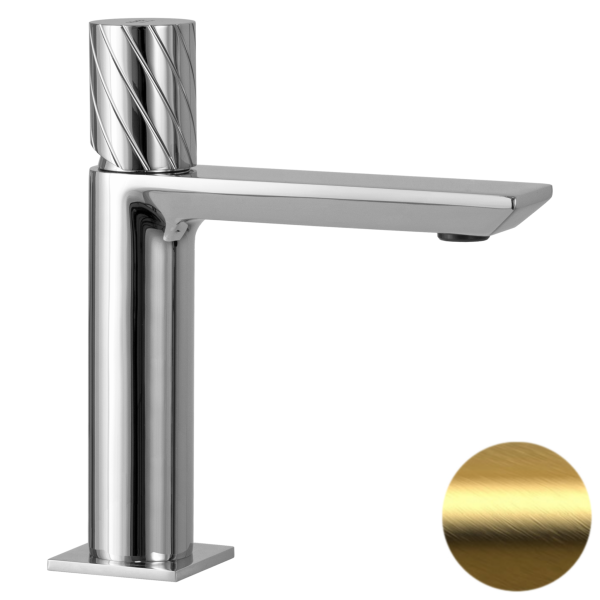 Смеситель для раковины Remer Edge EG710BG, золото брашированное