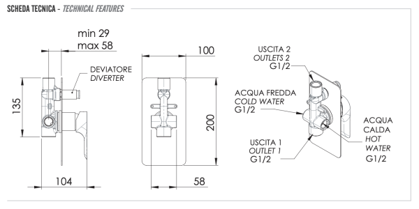 Смеситель для душа Remer Infinity I09
