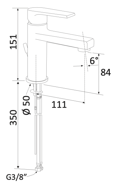Смеситель для раковины Mariani Artic A37380AT, белый матовый