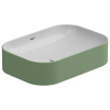 Раковина накладная биколор 60x42 см GSG Ceramic Design Easy EALAVTP60BI000/031, White/Salvia Matt