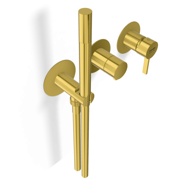 Смеситель для душа Remer Metrica MC97D3PWBDO, золото глянцевое