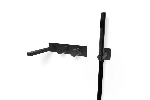 Смеситель для ванны Remer Ottagono ON53D2WBGM, оружейная сталь PVD