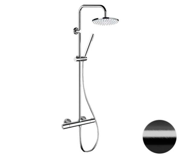 Душевая система термостатическая Remer Elegance EQ32X7MMM30CFP, черный брашированный хром