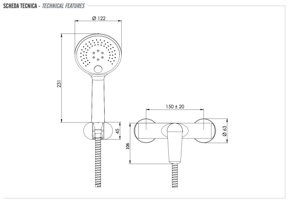 Смеситель для душа Remer Vanity V38