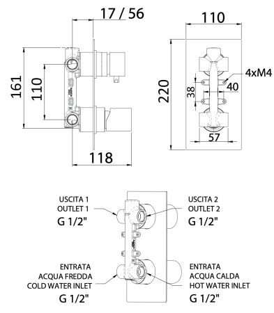 Смеситель для душа Remer Edge EG592