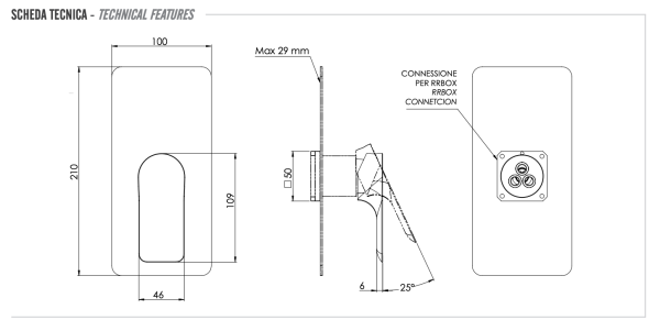 Смеситель для душа Remer Infinity I30KBDO, золото глянцевое