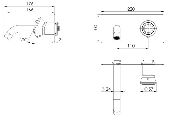 Смеситель для раковины Remer Element ET15WBXV, сталь