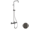 Душевая система термостатическая с изливом Remer Elegance EQ34ASSDGM, оружейная сталь PVD