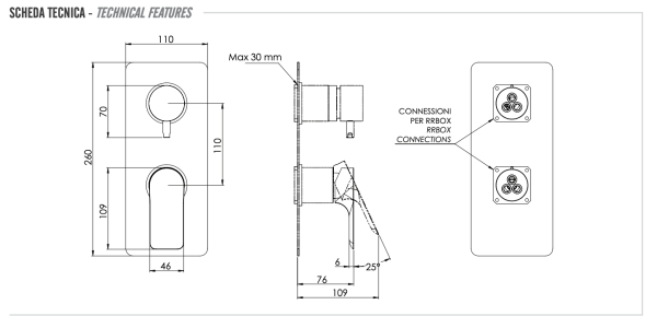 Смеситель для душа Remer Infinity I92KBVO, состаренная латунь