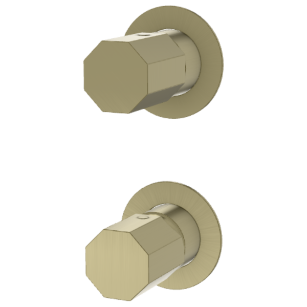 Смеситель для душа Remer Ottagono ON92PWBCH, шампань брашированная PVD