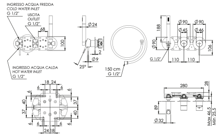 Смеситель для душа Remer X Style X97D2PXV, сталь