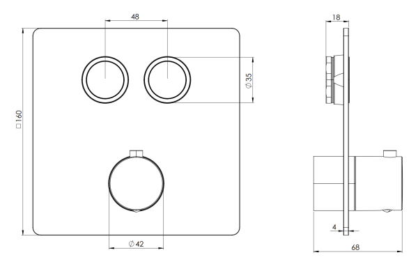 Смеситель термостатический для душа Remer X Style X99QD2KBXV, сталь