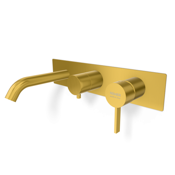 Смеситель для ванны Remer Metrica MC54D3WBBG, золото брашированное