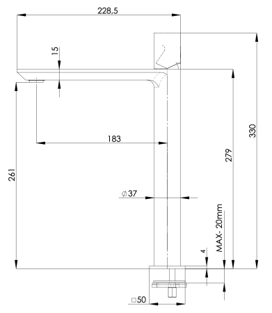 Смеситель для раковины Remer Edge EG512LXL