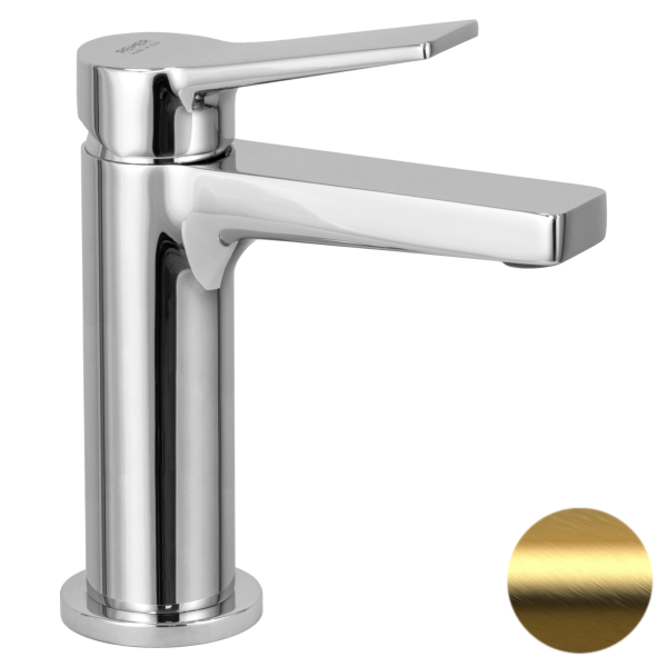 Смеситель для раковины Remer Slash SL12BG, золото брашированное