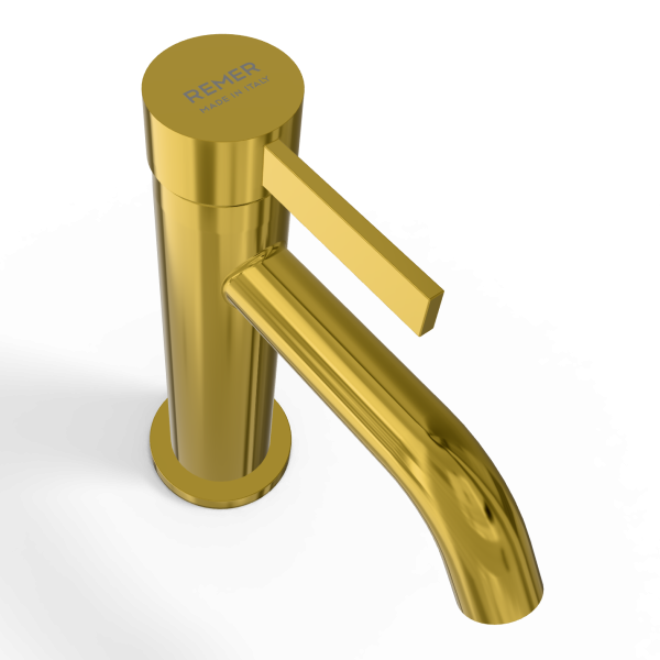 Смеситель для раковины Remer Metrica MC12GP, золото глянцевое PVD