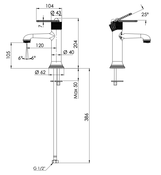 Смеситель для раковины Daniel Brooklyn BY606NDP, золото брашированное
