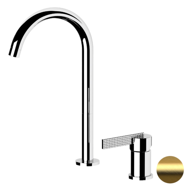 Смеситель для раковины Daniel Club ANC655LDP, золото брашированное