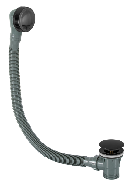 Слив-перелив click-clack для ванны Remer 96PCCCFP, черный брашированный хром