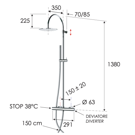 Душевая система термостатическая Remer EQ37330L