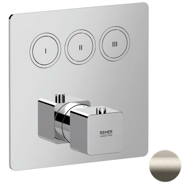 Смеситель термостатический для душа Remer Absolute AU99D3KBXV, сталь