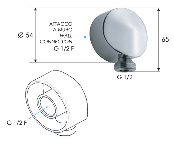 Шланговое подключение для душа Remer 309LXV, сталь