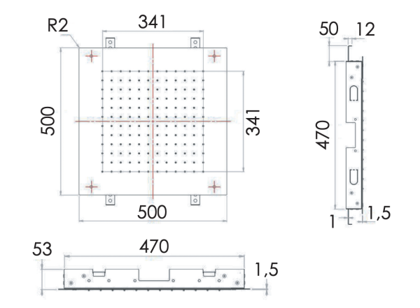 Верхний душ потолочный 50 см Remer 357SFS50