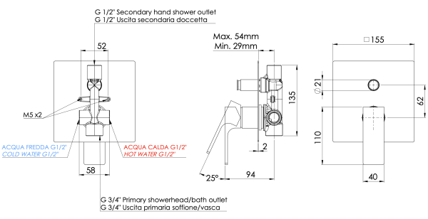 Смеситель для душа Mariani Rebel B00173RE