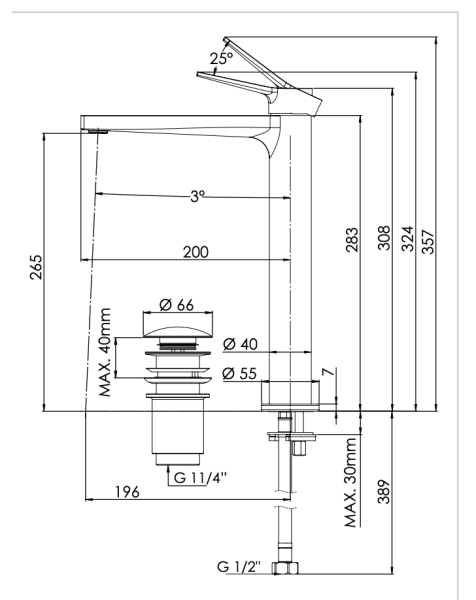 Смеситель для раковины Remer Slash SL10L