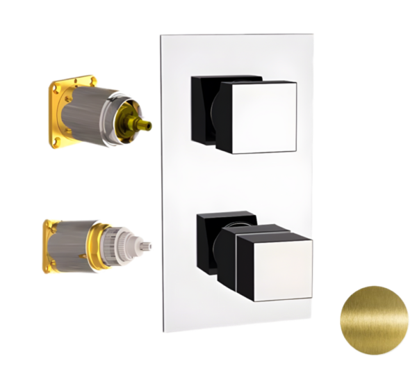 Смеситель термостатический для душа Remer Q-Elegance QT92KBVO, состаренная латунь