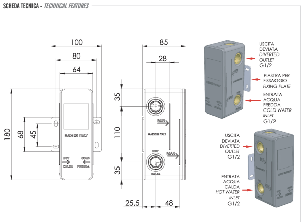 Скрытая часть на 2 выхода Remer RRBOX92