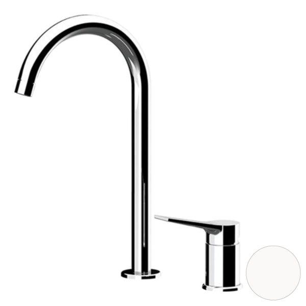 Смеситель для раковины Remer Slash SL57LBO, белый матовый